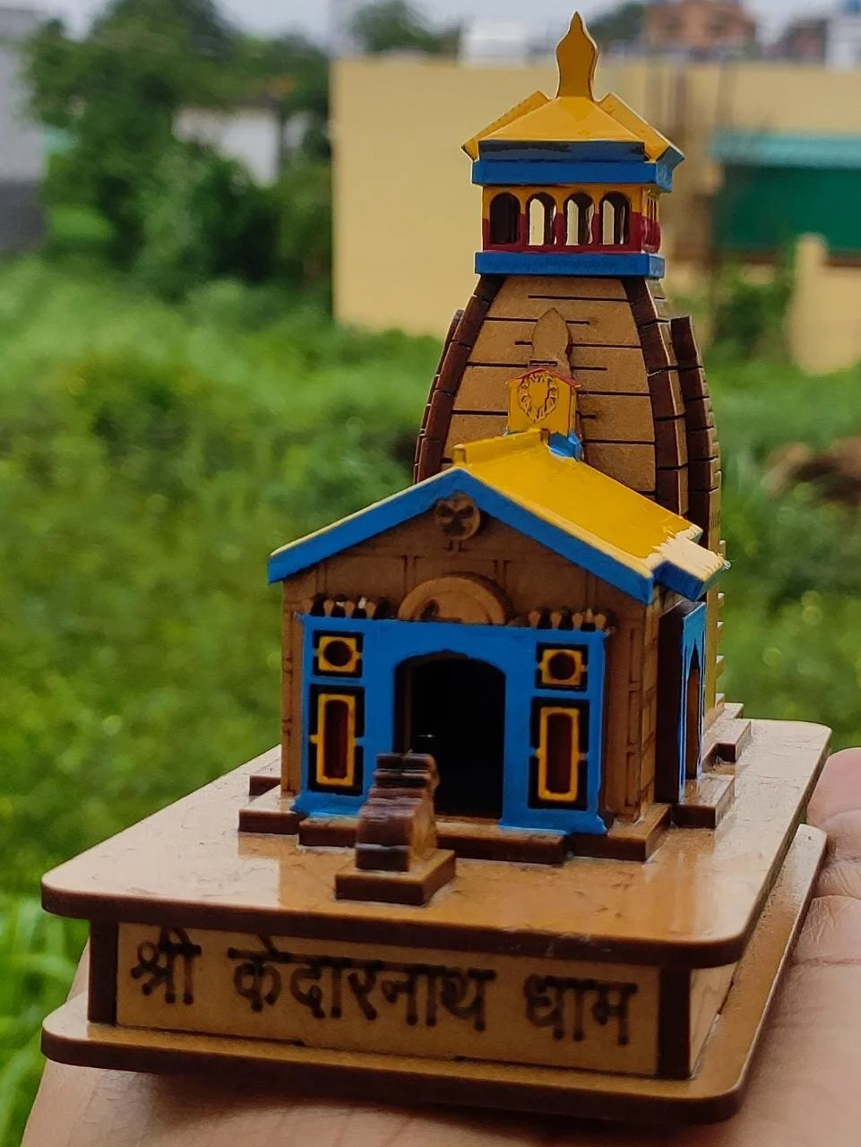 Kedarnath Mandir Mini 3D Wooden Color Mandir