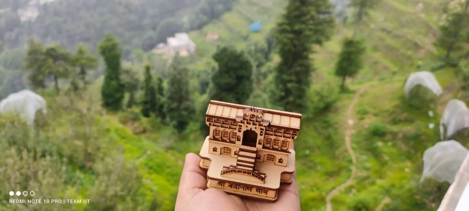 Badrinath Temple Mini Wooden Mandir - Image 2