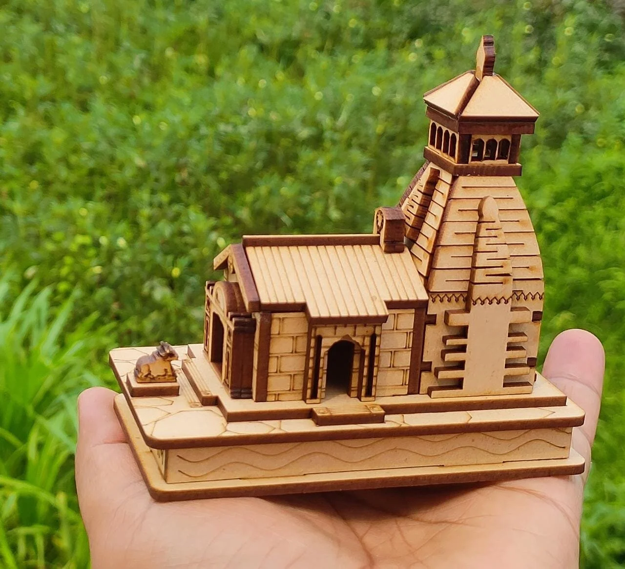 Kedarnath Mandir Mini 3D Wooden Mandir - Image 2