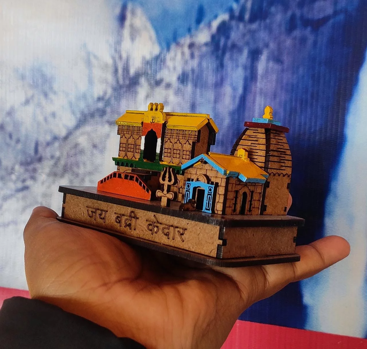 Shri Badrinath-Kedarnath Wooden Set Mandir